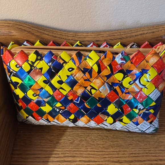Handbags - Handwoven Multicolor Upcycled Clutch Bag